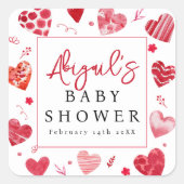 Sweetheart | Babydusche Quadratischer Aufkleber (Vorderseite)