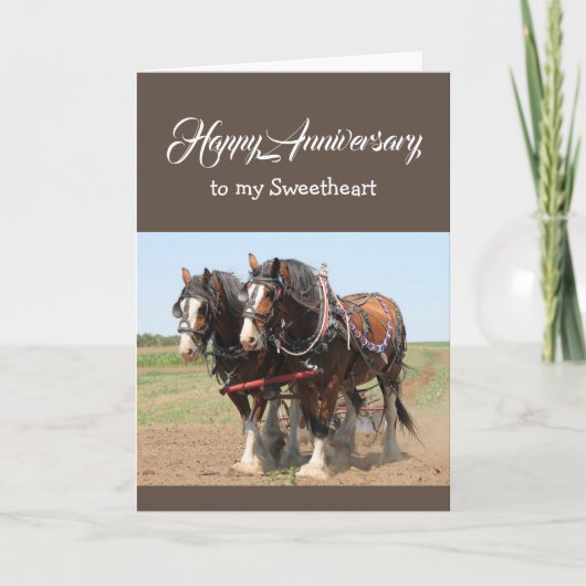Sweetheart Birthday HORSE Team Karte (Vorderseite)