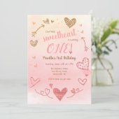 Sweetheart Birthday Party Einladung (Stehend Vorderseite)