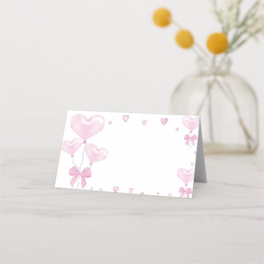 Sweetheart Birthday Party Food Zelt Platzkarte (Vorderseite)