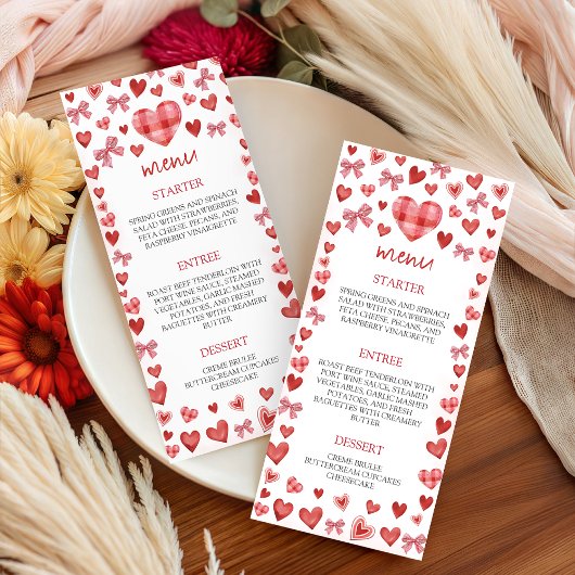 Sweetheart Birthday Party Menu Sign Menükarte