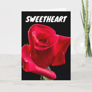 SWEETHEART BIRTHDAY ROTE ROSE GREETING CARDS KARTE