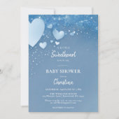 Sweetheart Blue Valentine Baby Dusche Einladung (Vorderseite)