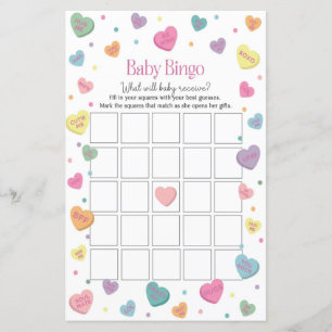 Sweetheart Candy Baby Bingo Baby Showspiel