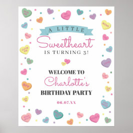 Sweetheart Candy Birthday Welcome Sign Poster