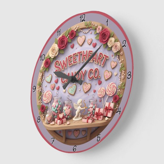 Sweetheart Candy Company Valentine Große Wanduhr (Winkel)