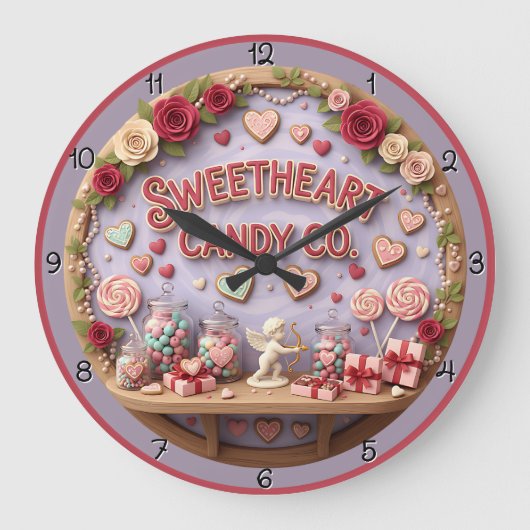 Sweetheart Candy Company Valentine Große Wanduhr (Vorderseite)
