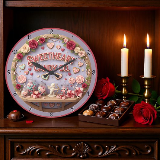 Sweetheart Candy Company Valentine Große Wanduhr