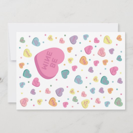 Sweetheart Candy Februar Babydusche für Mädchen Einladung (Rückseite)