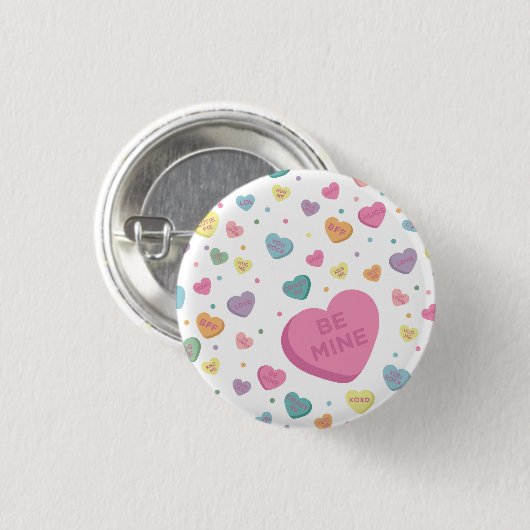 Sweetheart Candy February Gastgeschenke Button (Vorne & Hinten)