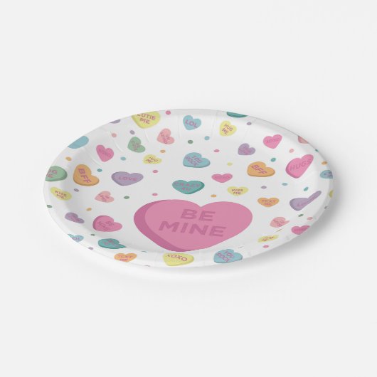 Sweetheart Candy February Party Pappteller (Schrägansicht)