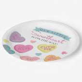 Sweetheart Candy Hearts Baby Dusche Party Dekorati Pappteller (Schrägansicht)