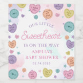 Sweetheart Candy Valentine Baby Dusche Weinetikett (Einzelnes Label)