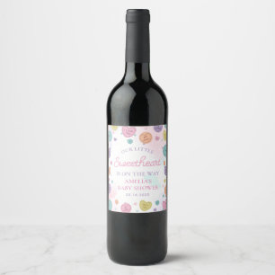 Sweetheart Candy Valentine Baby Dusche Weinetikett