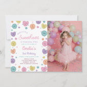 Sweetheart Candy Valentine Birthday Foto Einladung (Vorderseite)