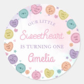 Sweetheart Candy Valentine Geburtstagsticker Runder Aufkleber (Vorderseite)