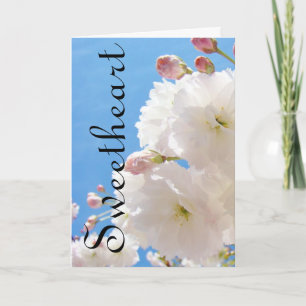 Sweetheart Cards Pink White Spring Blossoms Liebe Feiertagskarte
