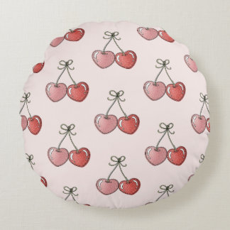 Sweetheart Cherries Rundes Kissen