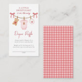 Sweetheart Clothesline Teddy Bear Diaper Raffle Begleitkarte (Vorne/Hinten)