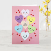 Sweetheart Conversation Hearts Card Karte (Gelbe Blume)