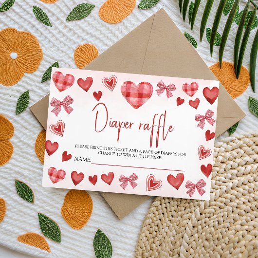 Sweetheart Diaper Raffle Baby Shower Ticket Begleitkarte