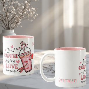Sweetheart Eiskaffee ist meine Liebe Funky Customi Zweifarbige Tasse