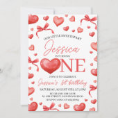 Sweetheart First Birthday Invitation Einladung (Vorderseite)