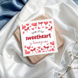 Sweetheart First Birthday Party Napkin Serviette
