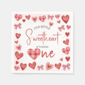 Sweetheart First Birthday Party Napkin Serviette (Vorderseite)