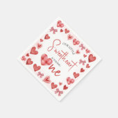 Sweetheart First Birthday Party Napkin Serviette (Ecke)