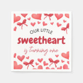 Sweetheart First Birthday Party Napkin Serviette (Vorderseite)