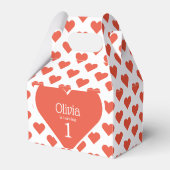 Sweetheart First Birthday Party Red Heart Gable Geschenkschachtel (Rückseite)