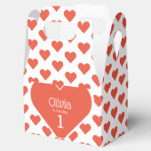 Sweetheart First Birthday Party Red Heart Gable Geschenkschachtel (Geöffnet)