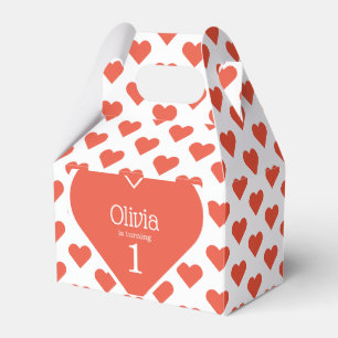 Sweetheart First Birthday Party Red Heart Gable Geschenkschachtel