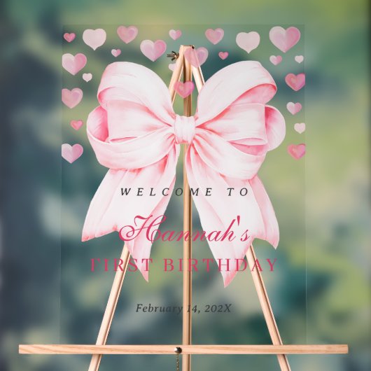 Sweetheart First Birthday Willkommen Akryllische Z Acrylschild (Neutral)