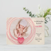 Sweetheart Foto Geburtsankündigung Einladung (Stehend Vorderseite)