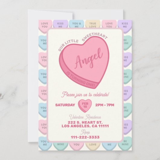 Sweetheart Geburtstagsparty Einladung (Vorderseite)