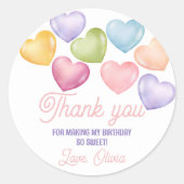 Sweetheart Gespräch Herz Birthday Gefallen Runder Aufkleber (Vorderseite)