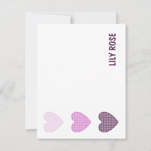 Sweetheart Gingham: Custom Baby Girl Stationery Dankeskarte