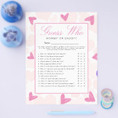 Sweetheart 'Guess Who' Baby Showspiel Flyer (Einzeln)