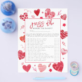 Sweetheart 'Guess Who' Baby Showspiel Flyer (Einzeln)