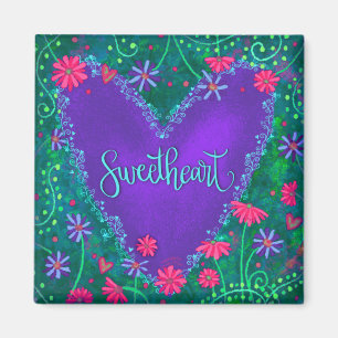 Sweetheart Heart Floral Inspirivity Magnet