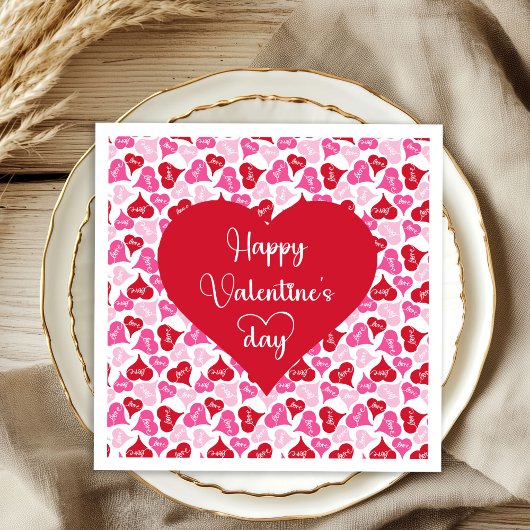 Sweetheart Hearts Napkins Valentine Table Decor Serviette
