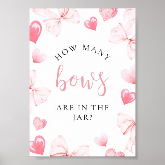 Sweetheart How Many in the Jar Baby Shower Sign Poster (Vorne)