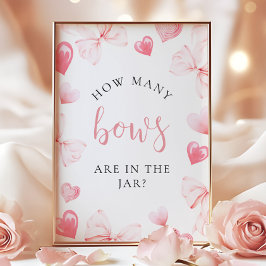 Sweetheart How Many in the Jar Baby Shower Sign Poster