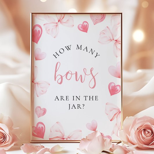 Sweetheart How Many in the Jar Baby Shower Sign Poster