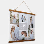 Sweetheart Initials Couple Foto Wall Tapestory Wandteppich Mit Holzrahmen (Gewinkelt)