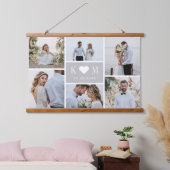 Sweetheart Initials Couple Foto Wall Tapestory Wandteppich Mit Holzrahmen (Schlafzimmer)