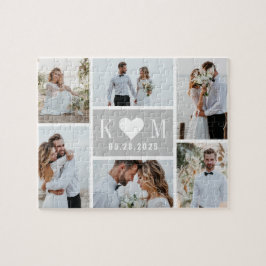 Sweetheart Initials Editable Color Foto Puzzle
