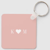 Sweetheart Initials Editable Color Foto Schlüssela Schlüsselanhänger (Rückseite)